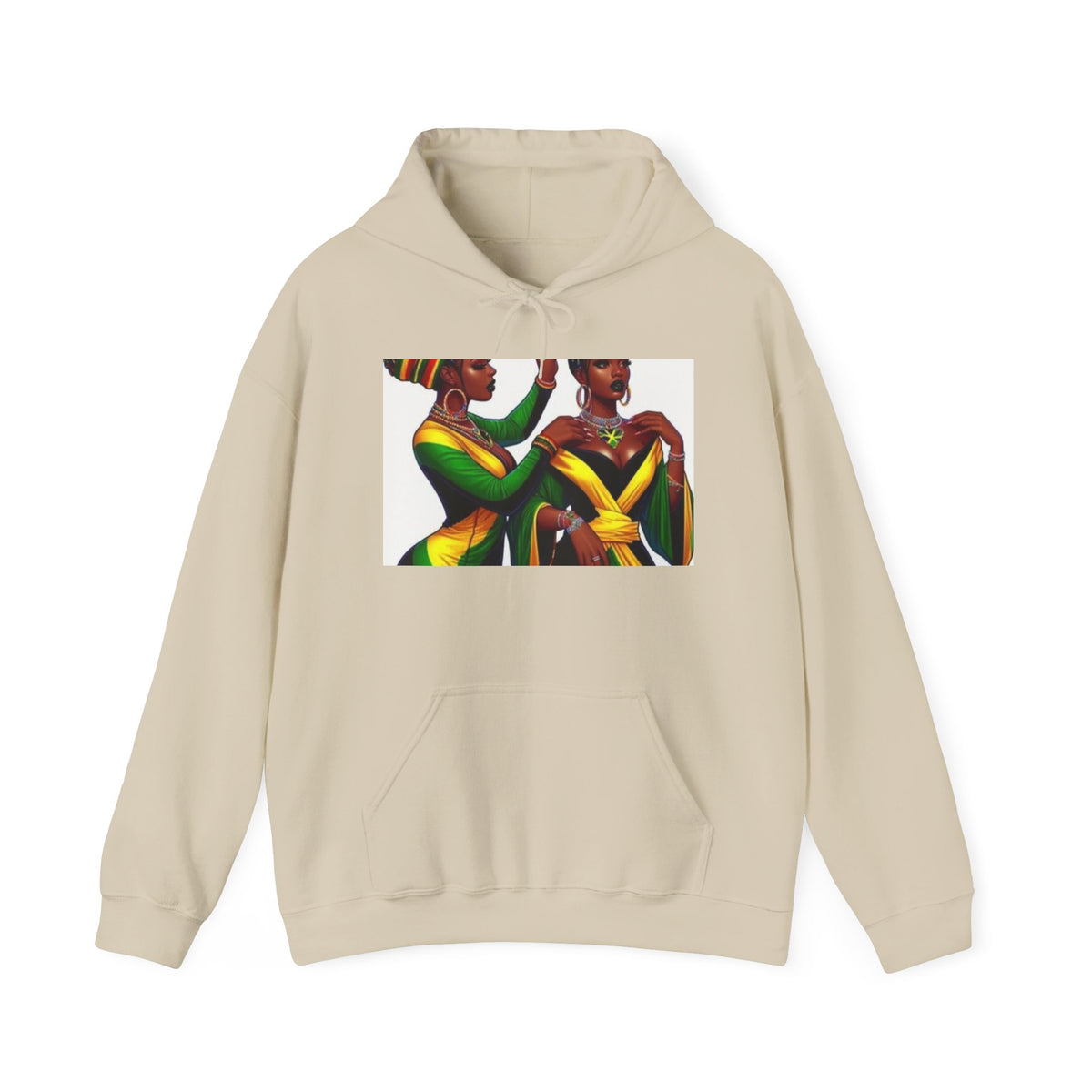 African Sisters Illustration Hoodie — Afrocentric Art Pullover