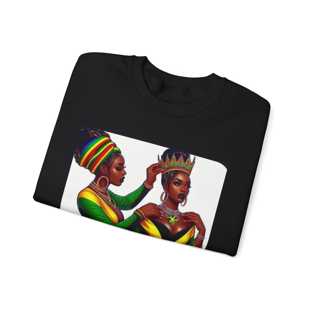 African Queens Crewneck Sweatshirt — Regal Sisterhood Graphic