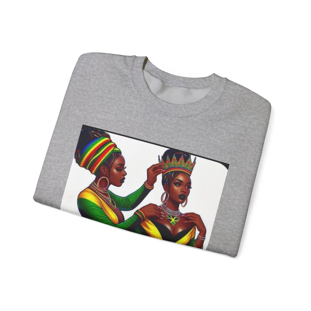 African Queens Crewneck Sweatshirt — Regal Sisterhood Graphic