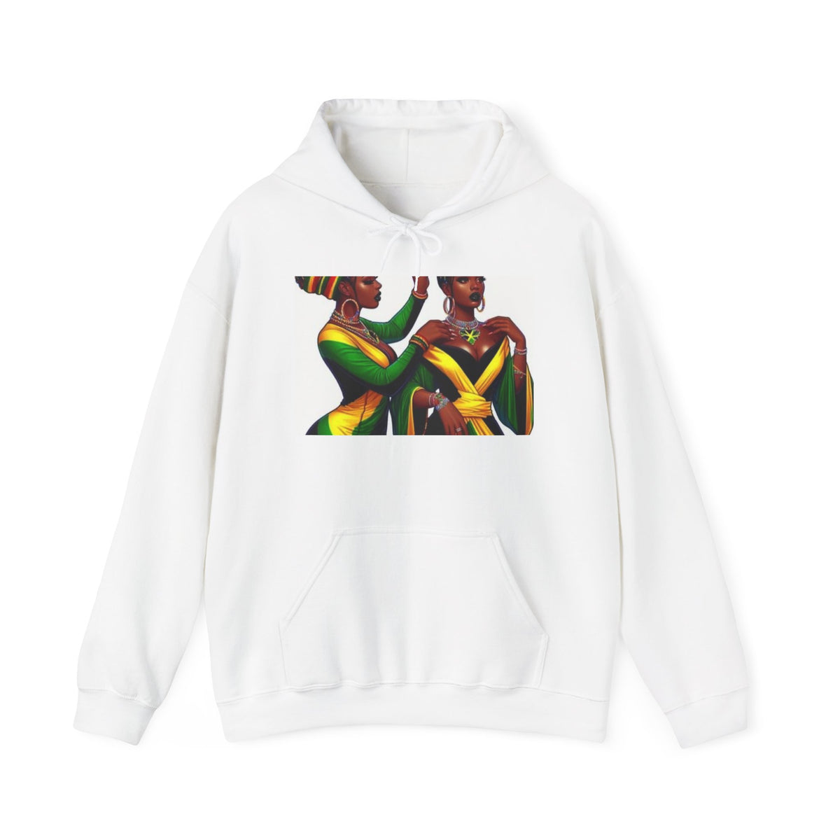 African Sisters Illustration Hoodie — Afrocentric Art Pullover