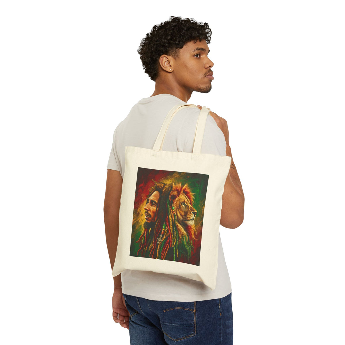 Rasta Lion Tote — Canvas Grocery & Everyday Bag