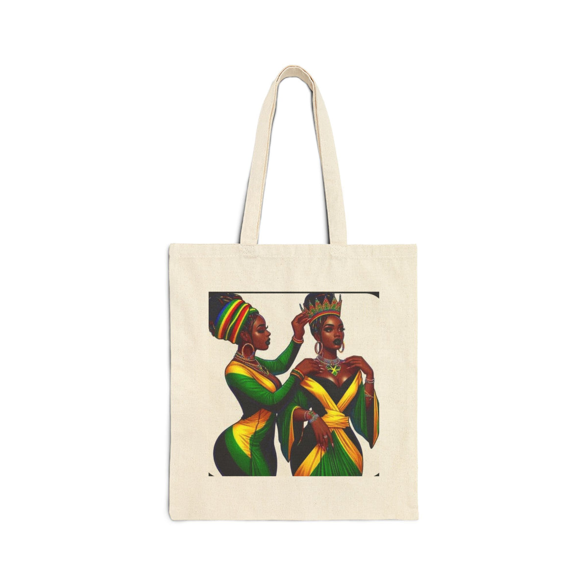 Canvas Tote Bag — African Queens Illustration, Sisterhood & Crowned Beauty Tote