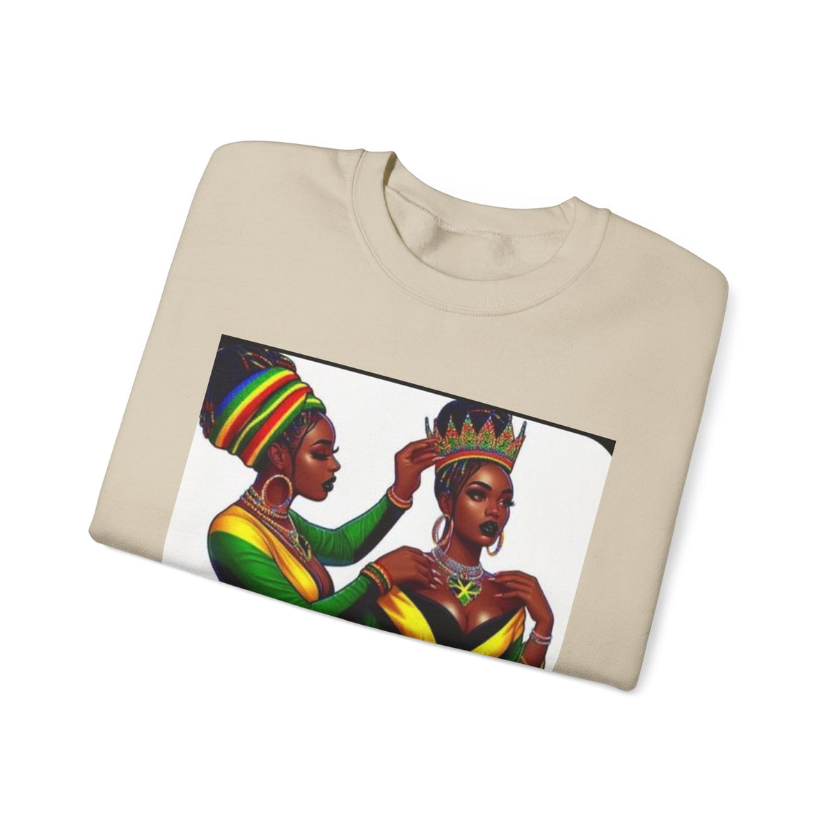African Queens Crewneck Sweatshirt — Regal Sisterhood Graphic