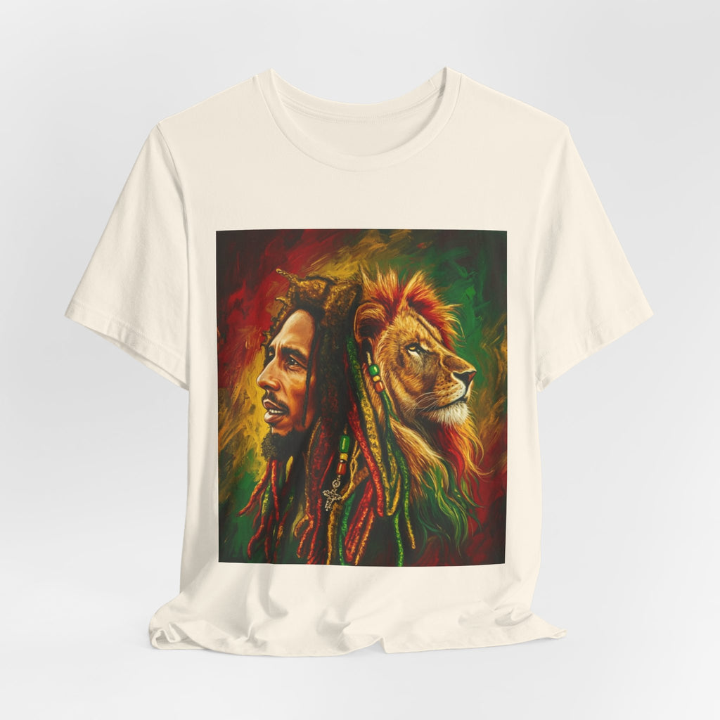 Rasta Lion Spirit Graphic Tee — Reggae-Inspired Lion & Dreadlocks T-Shirt