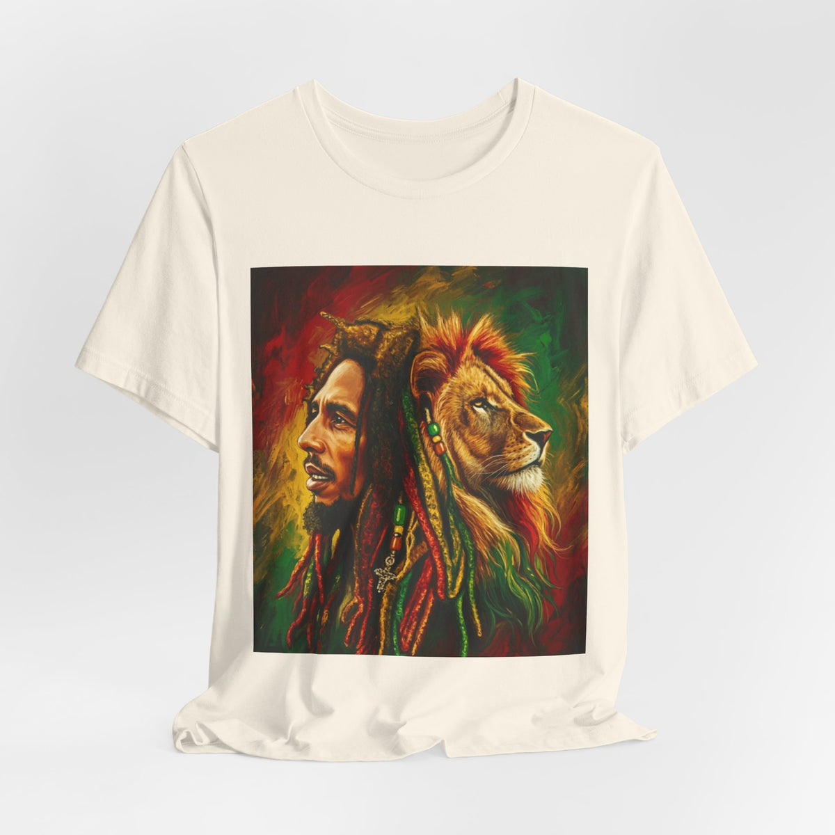 Rasta Lion Spirit Graphic Tee — Reggae-Inspired Lion & Dreadlocks T-Shirt