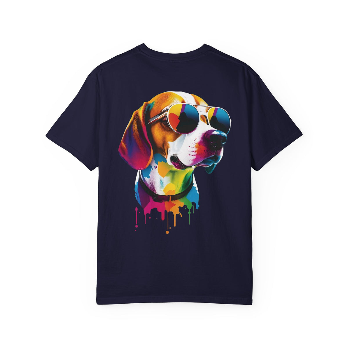 Colorful Dog With Sunglasses T-Shirt — Vibrant Beagle Art Tee