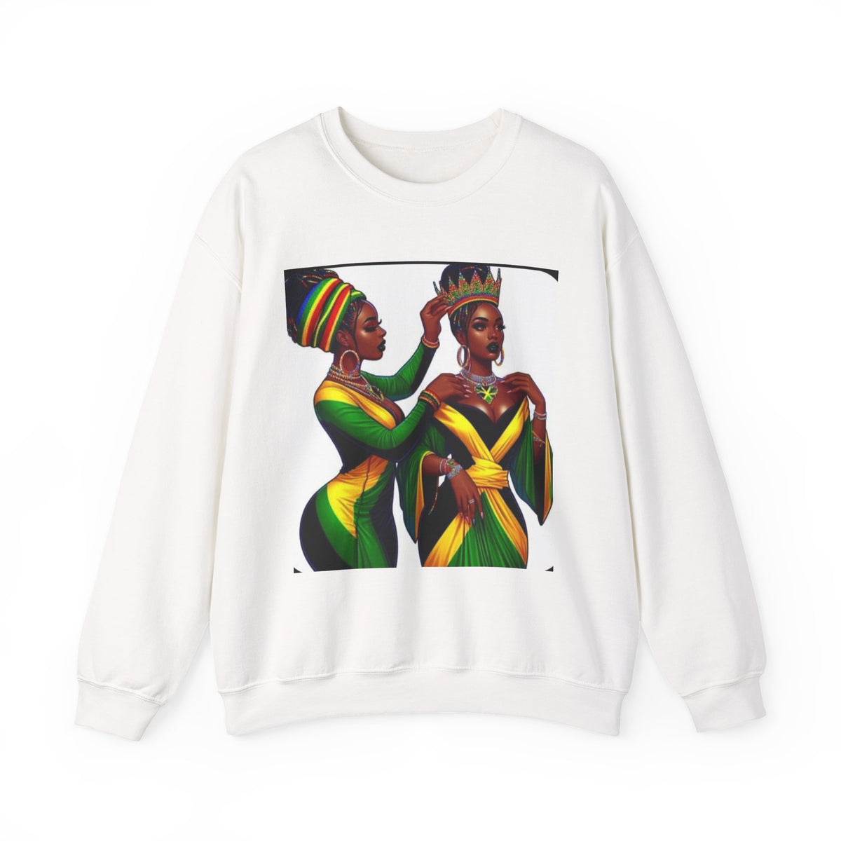 African Queens Crewneck Sweatshirt — Regal Sisterhood Graphic