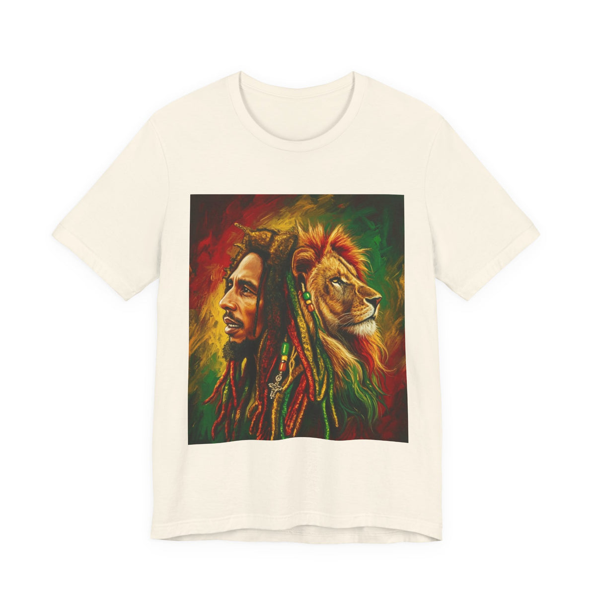 Rasta Lion Spirit Graphic Tee — Reggae-Inspired Lion & Dreadlocks T-Shirt