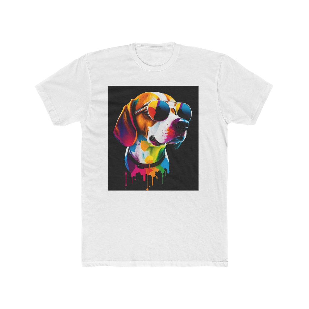 Colorful Sunglasses Dog Tee — Vibrant Beagle Graphic T-Shirt