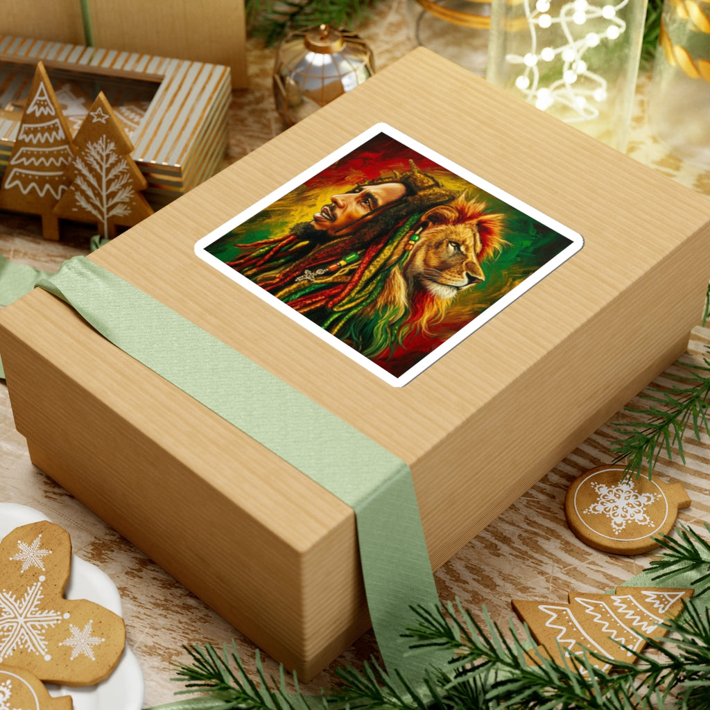 Rasta Lion Kiss-Cut Sticker – Reggae Dreadlocks Art Decal