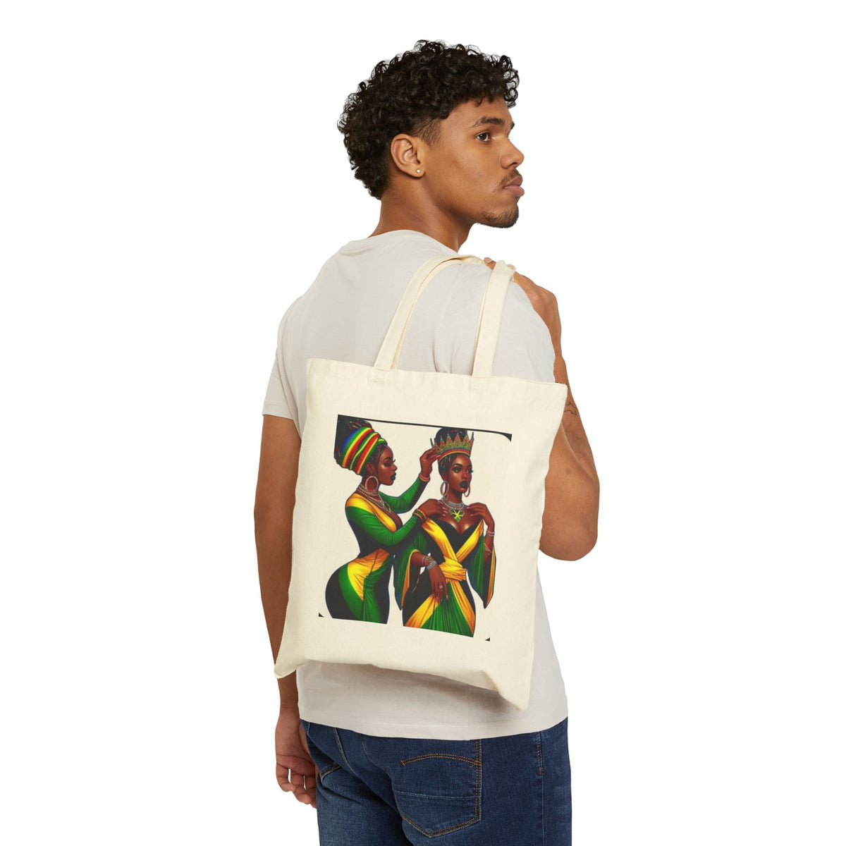 Canvas Tote Bag — African Queens Illustration, Sisterhood & Crowned Beauty Tote