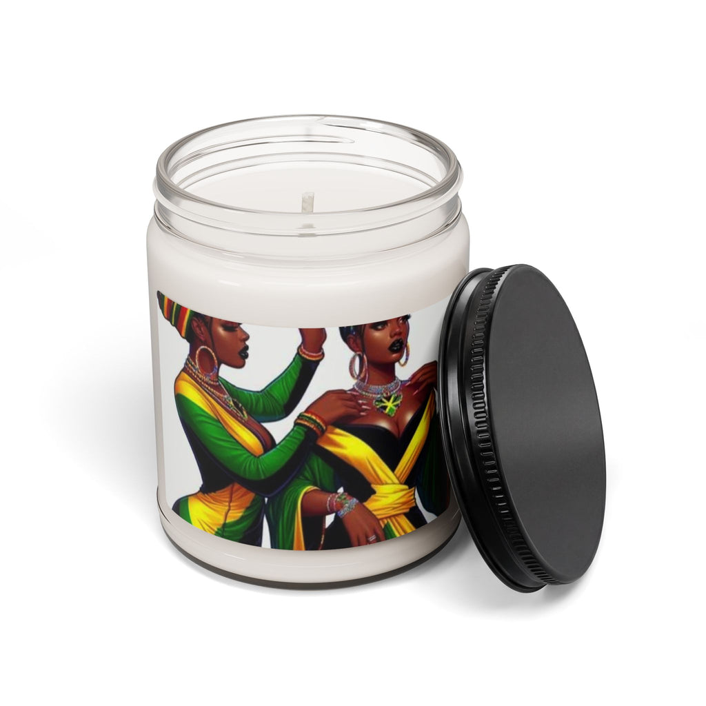 Soy Candle — Jamaican Vibes Black Women Art (9oz Scented)