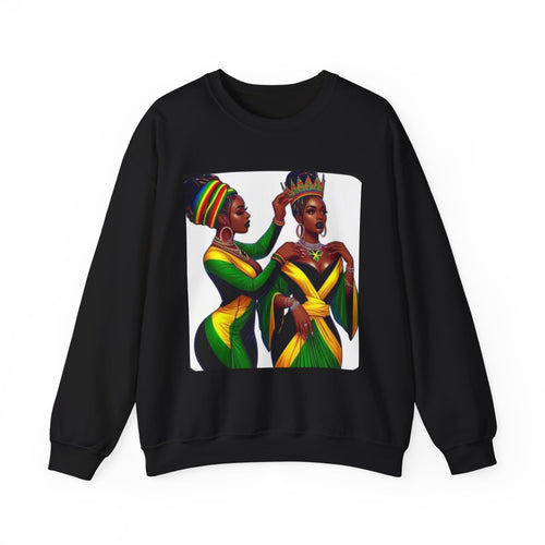 African Queens Crewneck Sweatshirt — Regal Sisterhood Graphic