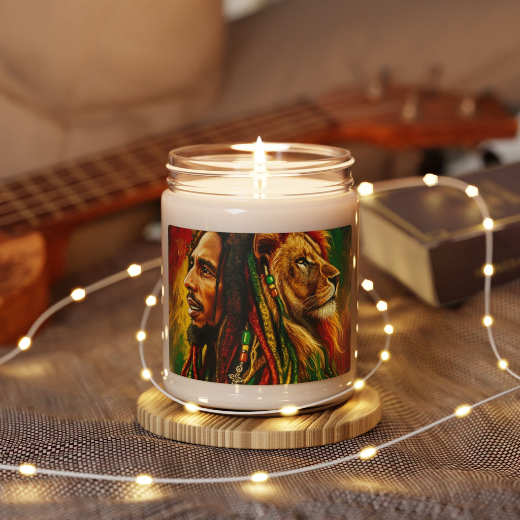 9oz Soy Candle — Rasta Lion Artwork Scented Candle