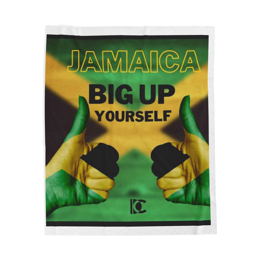 Jamaica 'Big Up Yourself' Velveteen Plush Blanket
