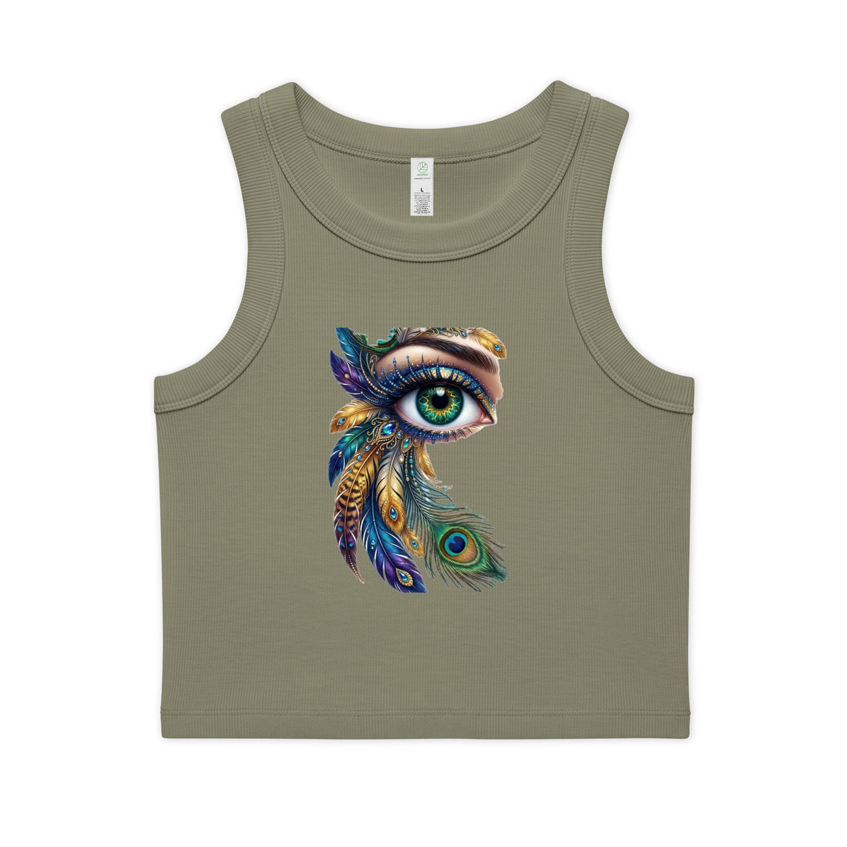 Peacock Eye Rib Crop Tank