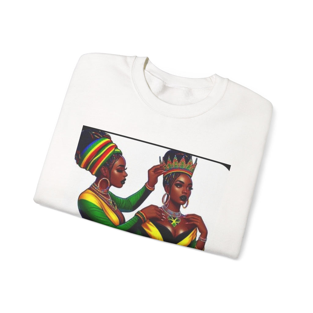 African Queens Crewneck Sweatshirt — Regal Sisterhood Graphic
