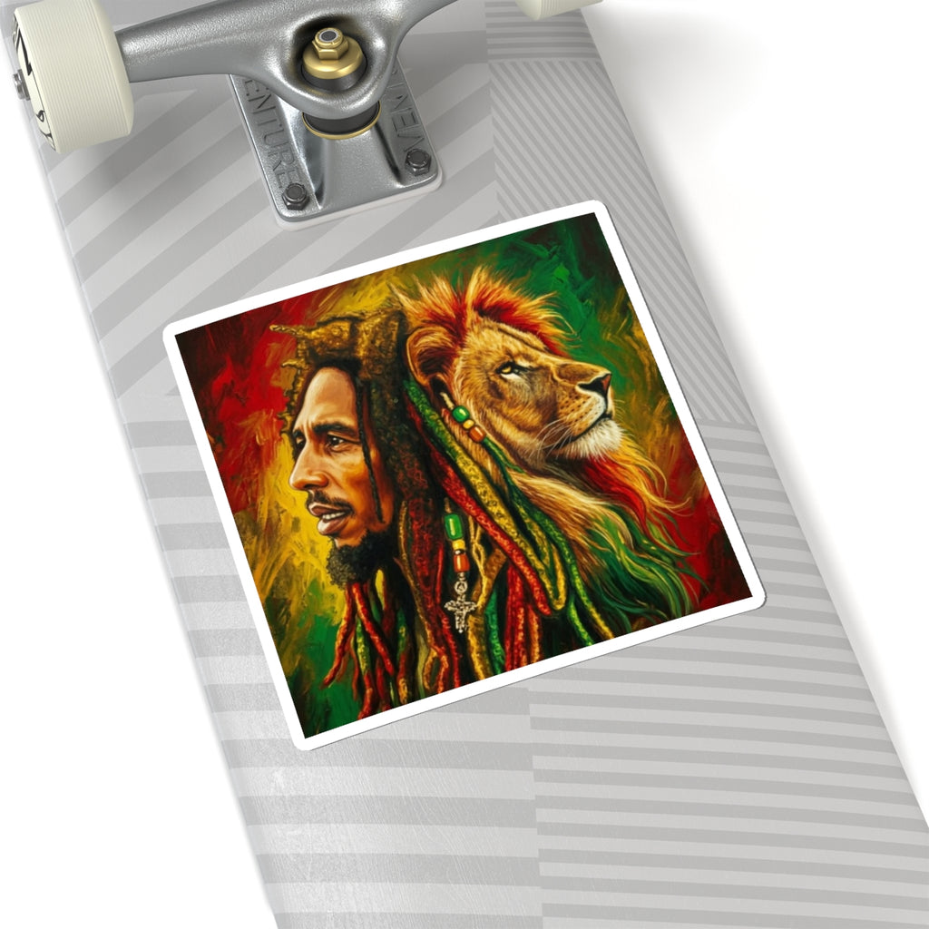 Rasta Lion Kiss-Cut Sticker – Reggae Dreadlocks Art Decal