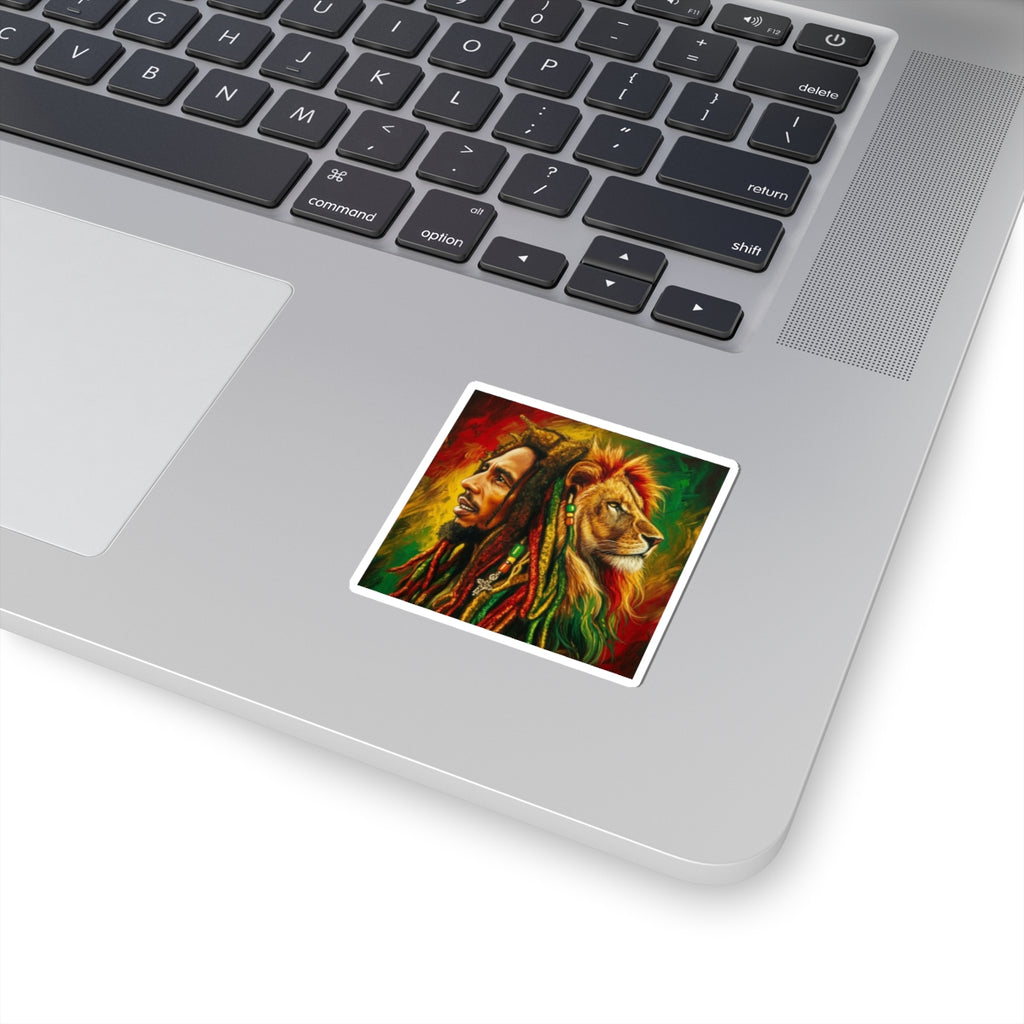 Rasta Lion Kiss-Cut Sticker – Reggae Dreadlocks Art Decal