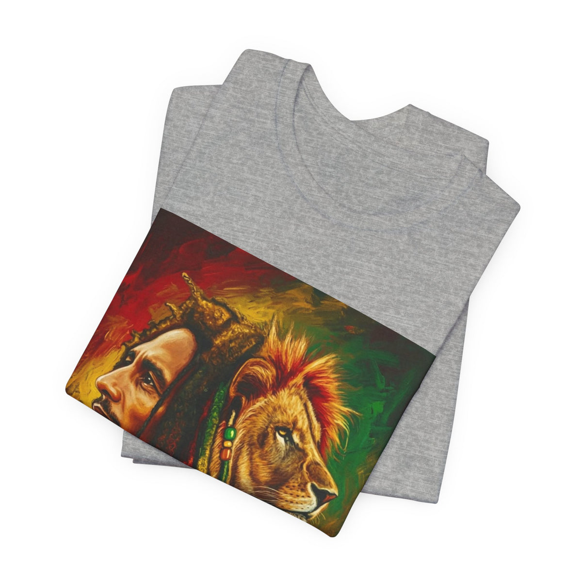 Rasta Lion Spirit Graphic Tee — Reggae-Inspired Lion & Dreadlocks T-Shirt
