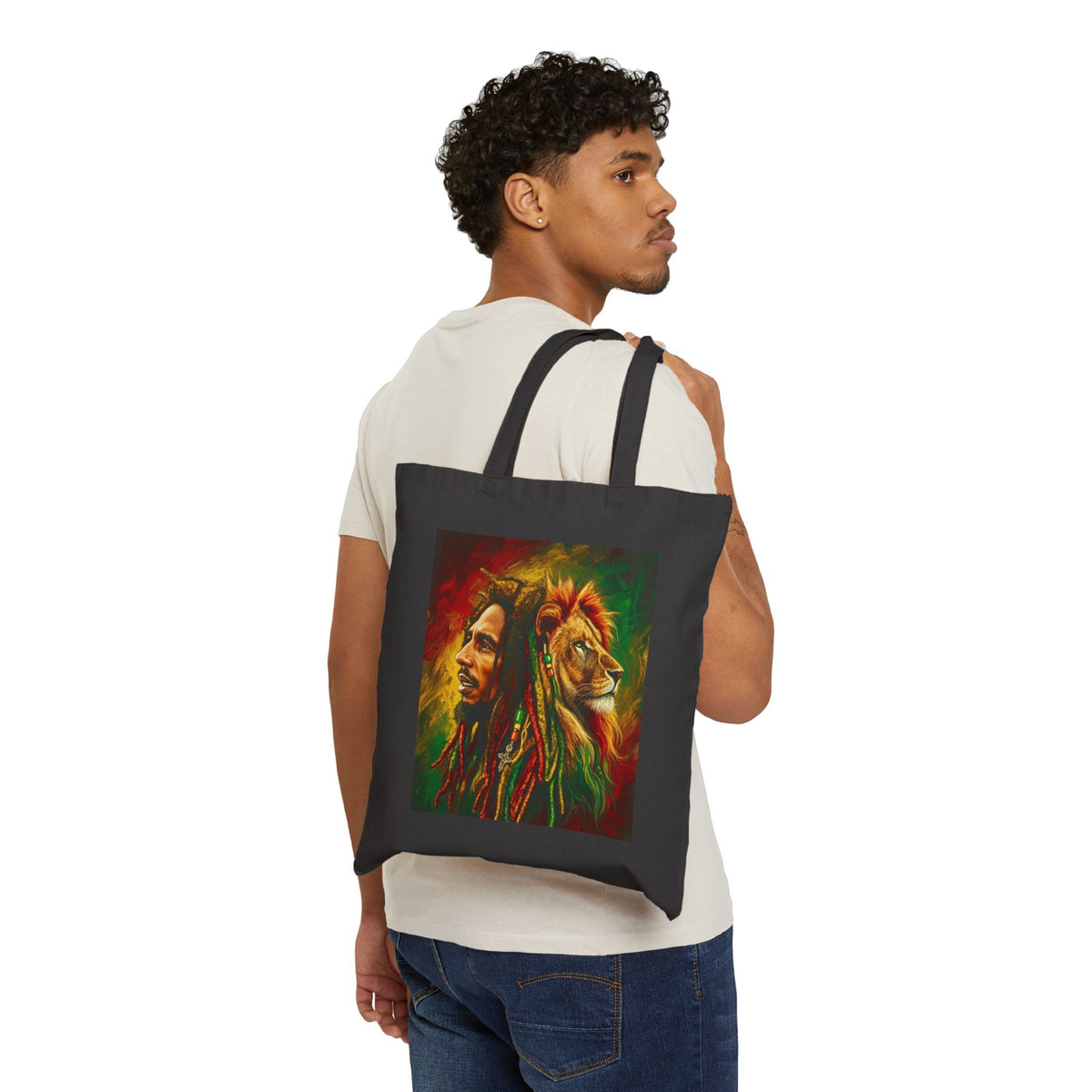 Rasta Lion Tote — Canvas Grocery & Everyday Bag