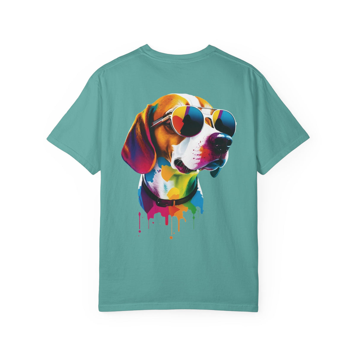 Colorful Dog With Sunglasses T-Shirt — Vibrant Beagle Art Tee