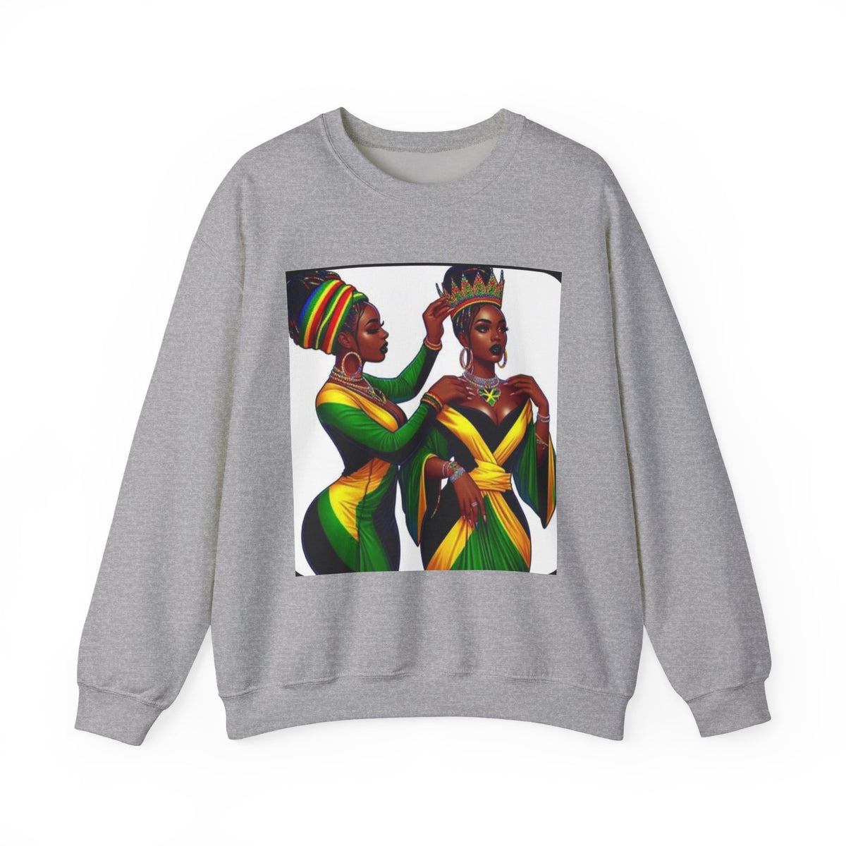 African Queens Crewneck Sweatshirt — Regal Sisterhood Graphic