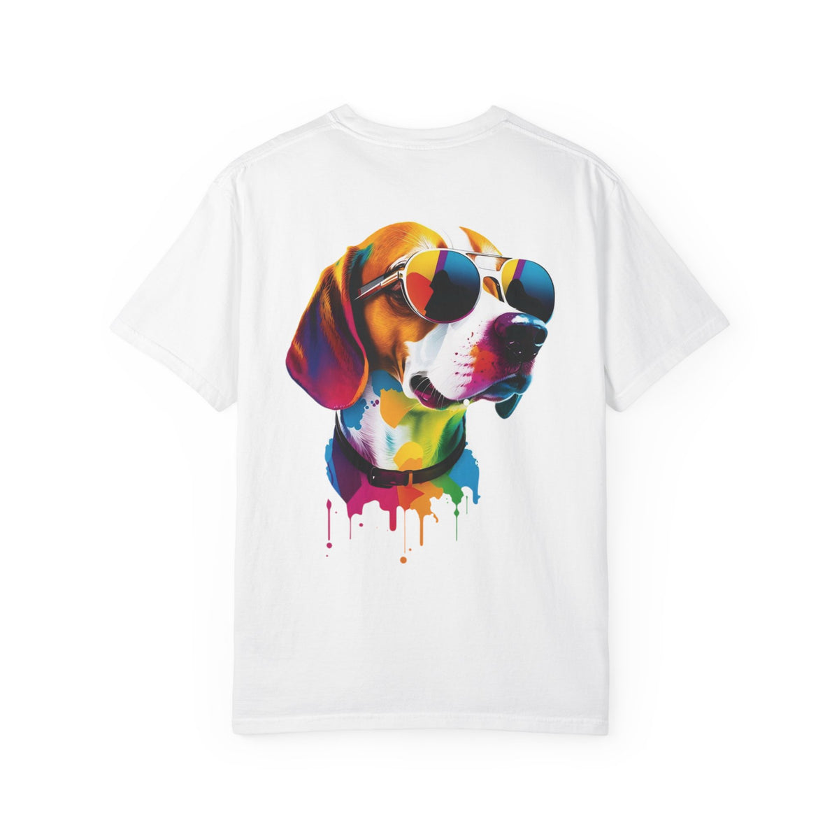 Colorful Dog With Sunglasses T-Shirt — Vibrant Beagle Art Tee
