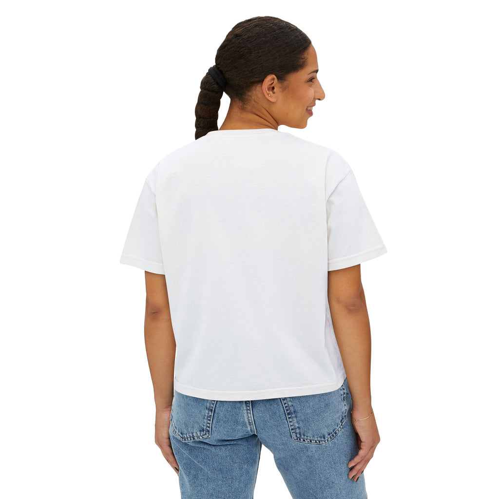 One Degree Hotter Graduation Boxy Tee — Women's Grad Cap & Diploma Celebration Shirt