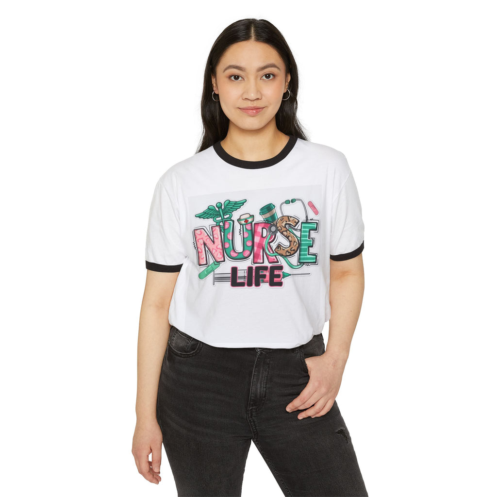 Nurse Life Ringer T-Shirt — Cute Medical Scrubs-Inspired Tee for Nurses