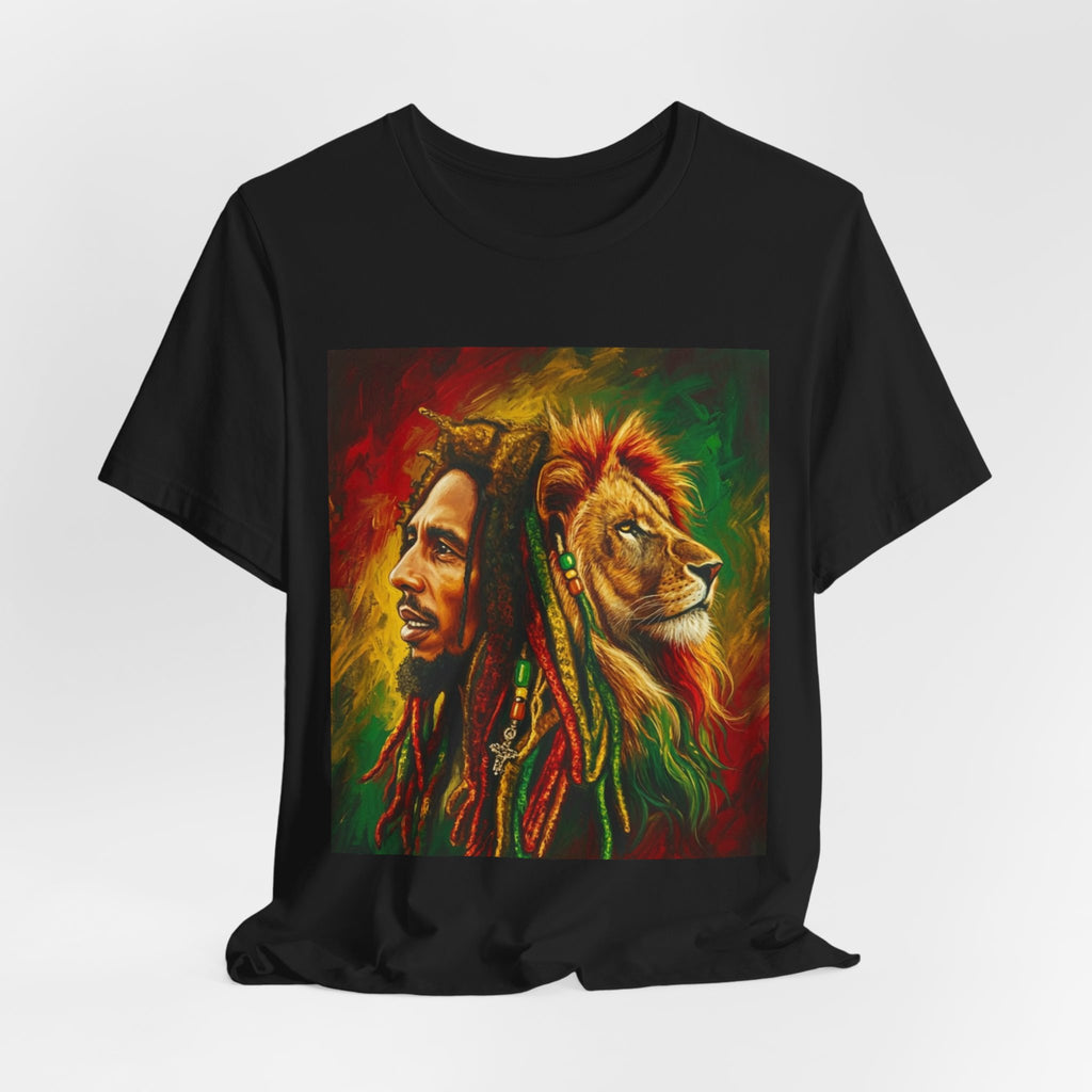 Rasta Lion Spirit Graphic Tee — Reggae-Inspired Lion & Dreadlocks T-Shirt