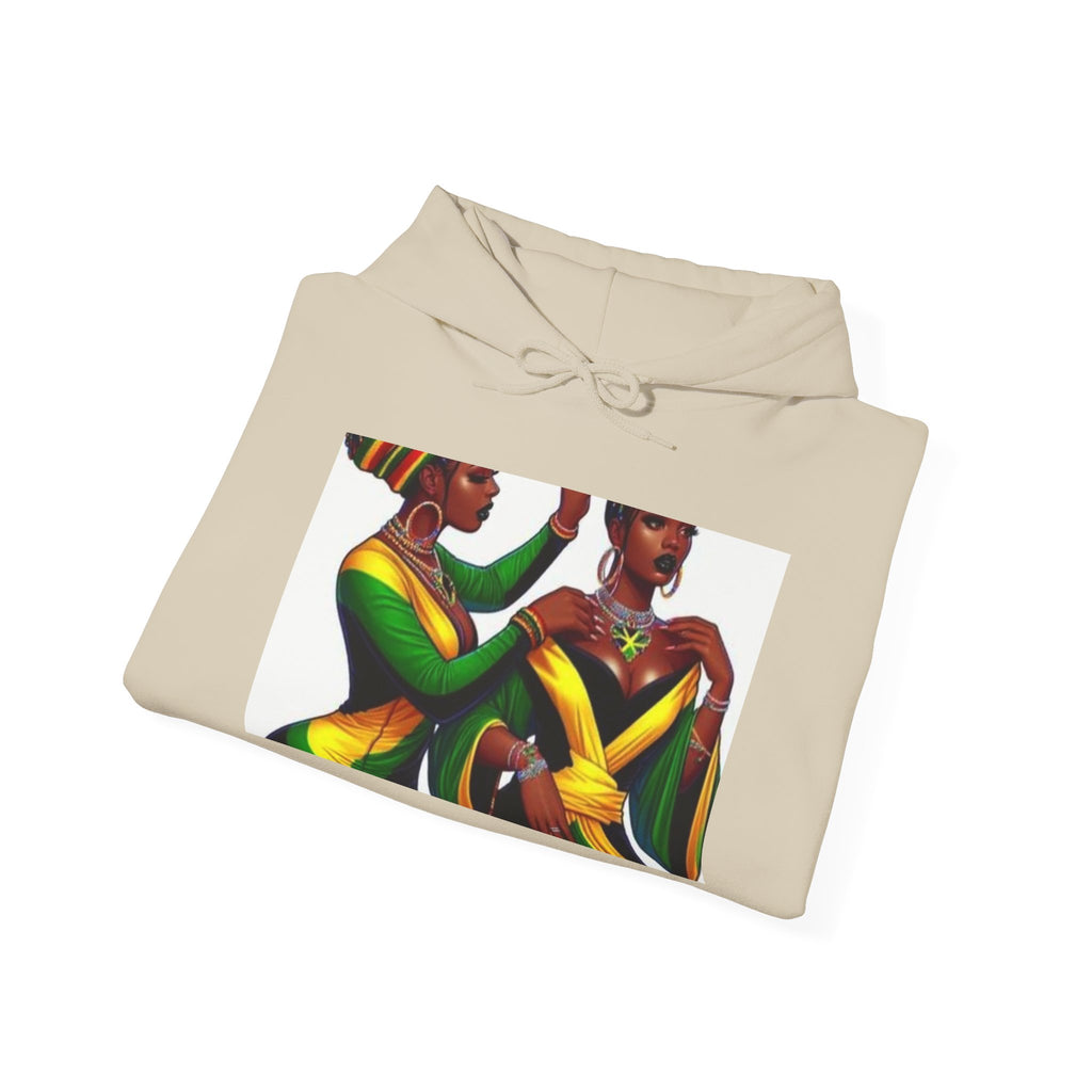 African Sisters Illustration Hoodie — Afrocentric Art Pullover