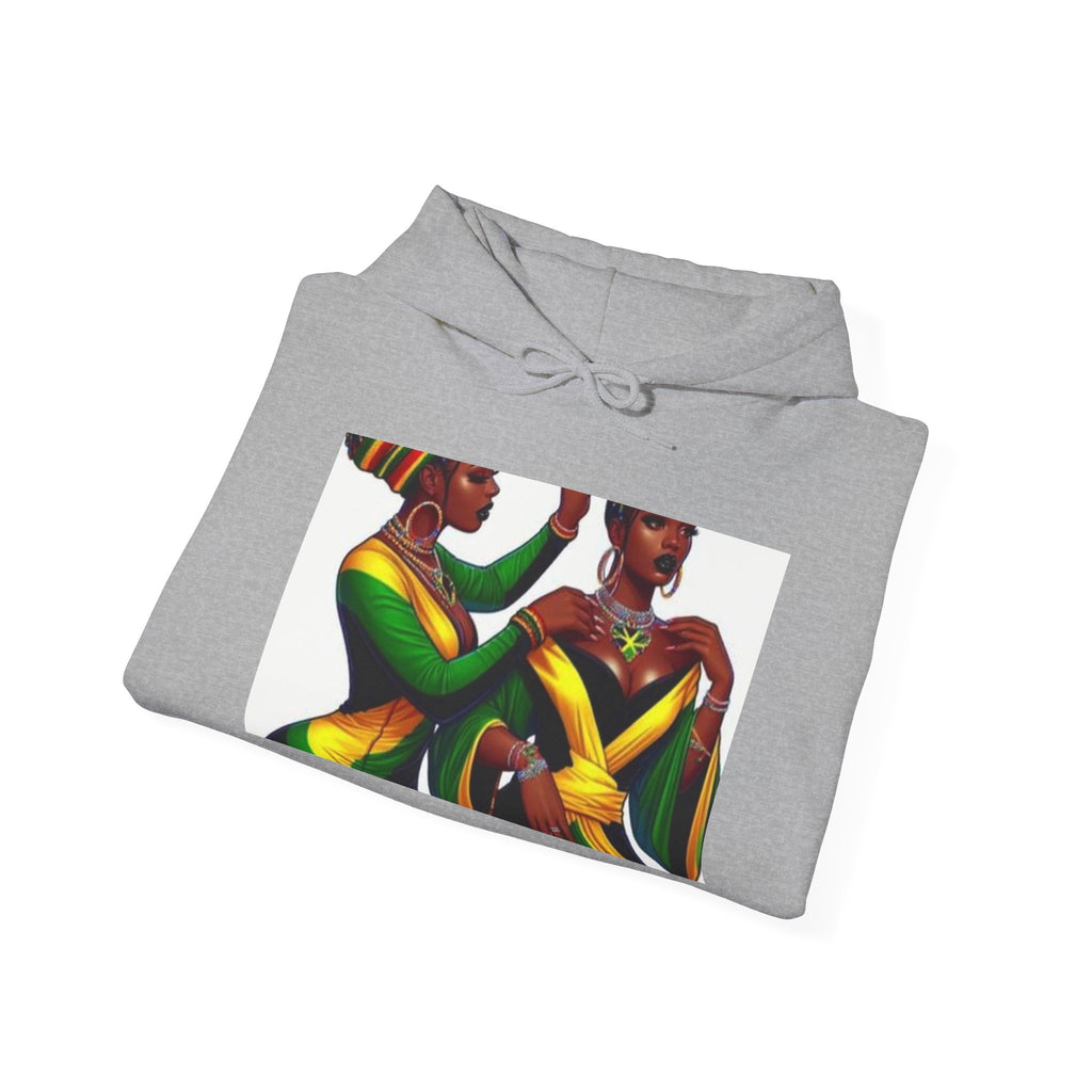 African Sisters Illustration Hoodie — Afrocentric Art Pullover