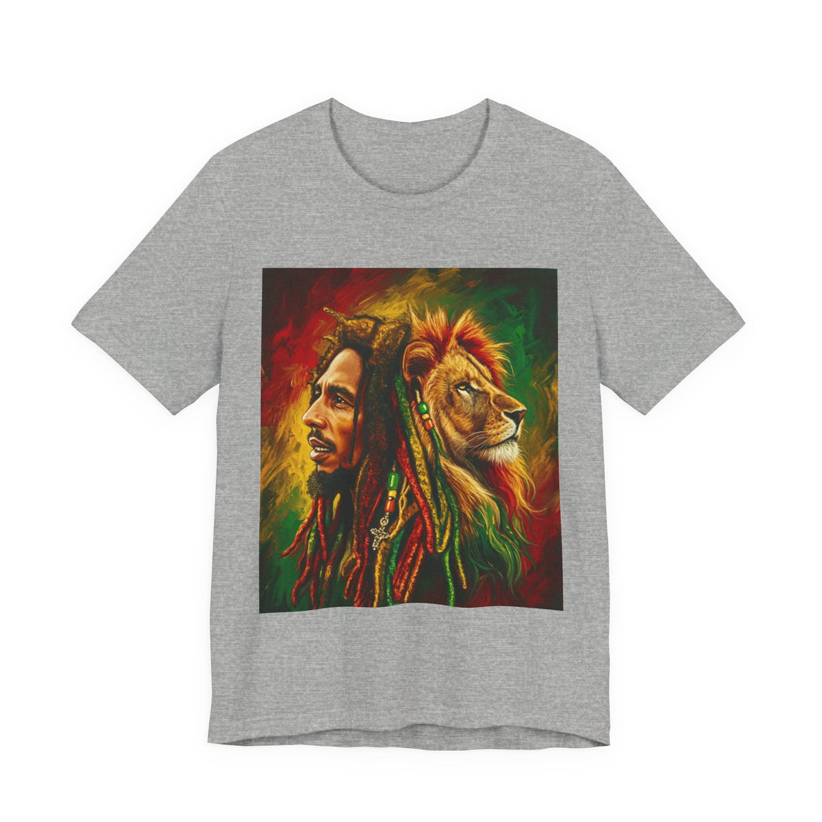 Rasta Lion Spirit Graphic Tee — Reggae-Inspired Lion & Dreadlocks T-Shirt