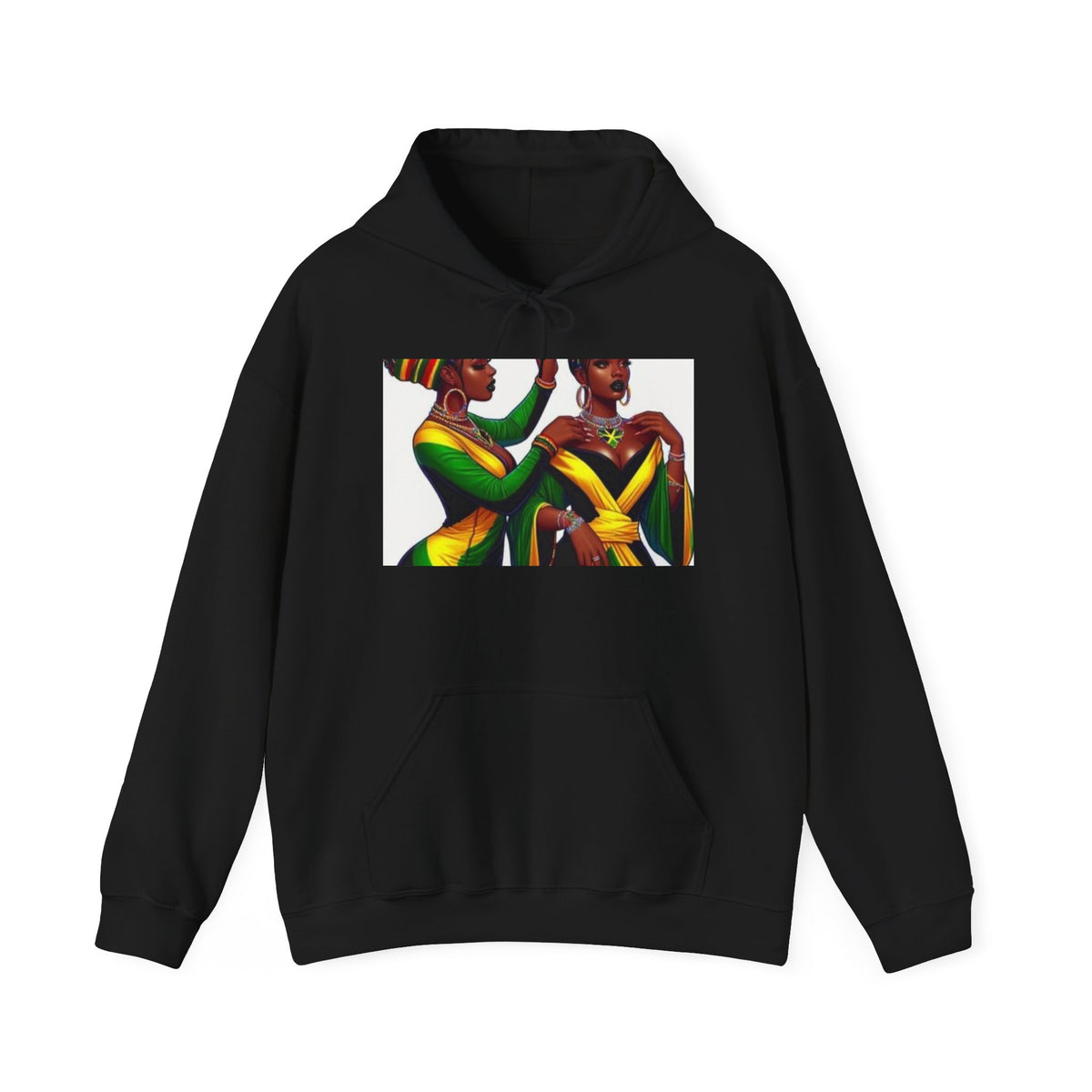 African Sisters Illustration Hoodie — Afrocentric Art Pullover