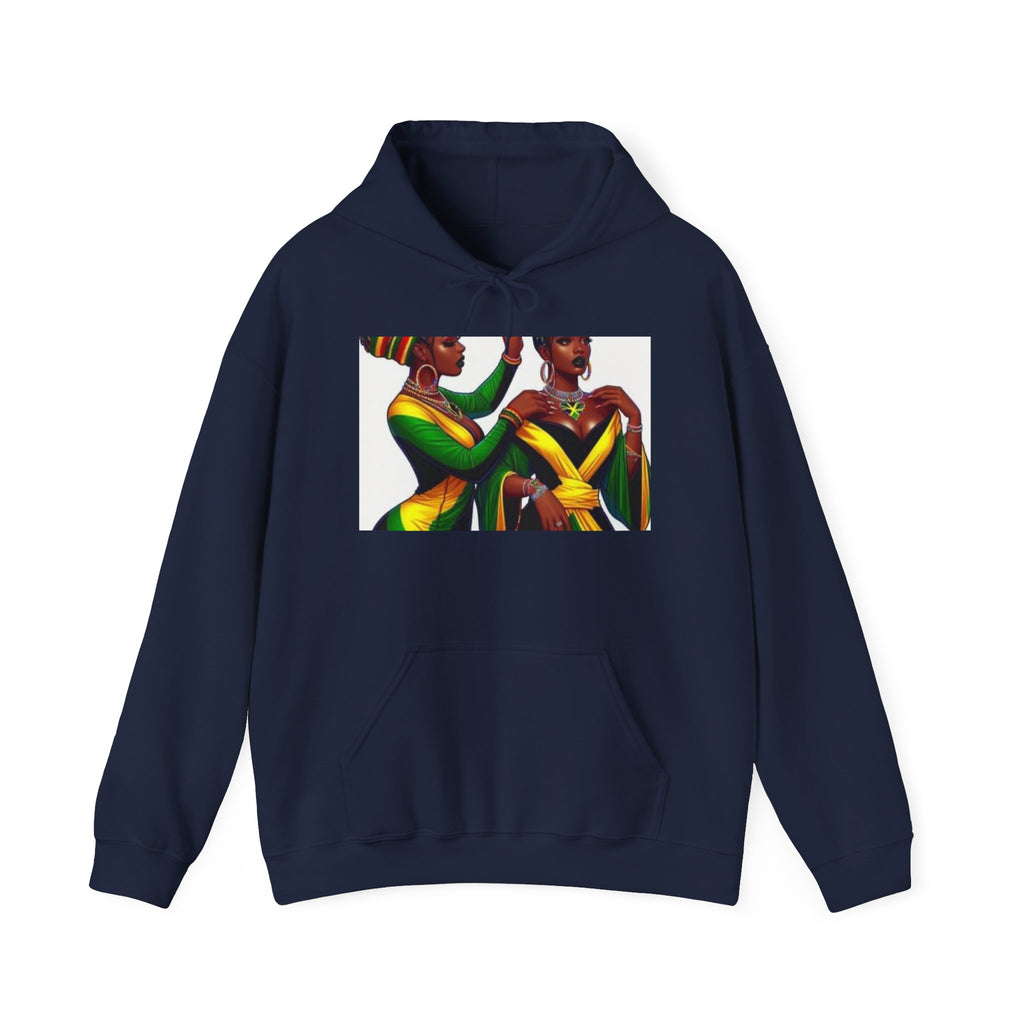 African Sisters Illustration Hoodie — Afrocentric Art Pullover