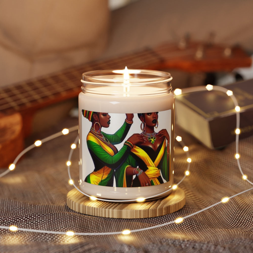 Soy Candle — Jamaican Vibes Black Women Art (9oz Scented)