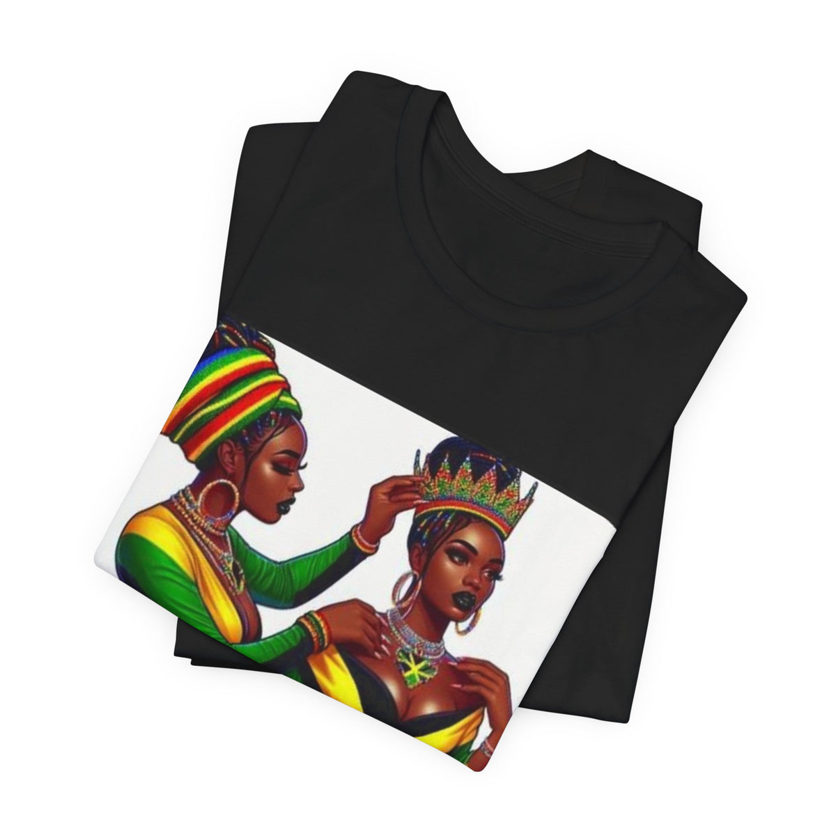 Queen Crown T-Shirt — Black Royalty Afrocentric Art Tee