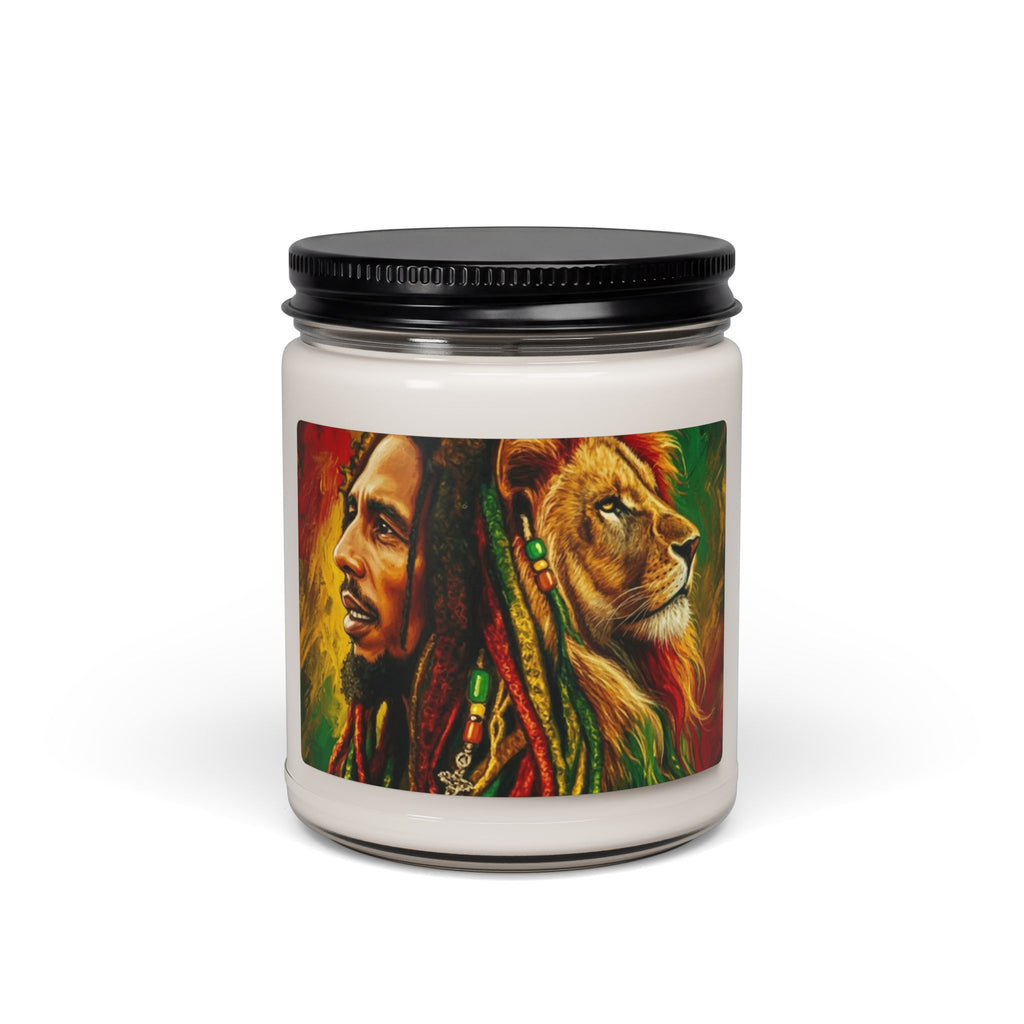 9oz Soy Candle — Rasta Lion Artwork Scented Candle