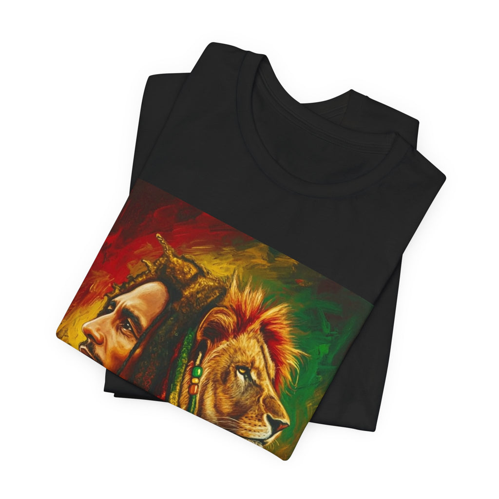 Rasta Lion Spirit Graphic Tee — Reggae-Inspired Lion & Dreadlocks T-Shirt