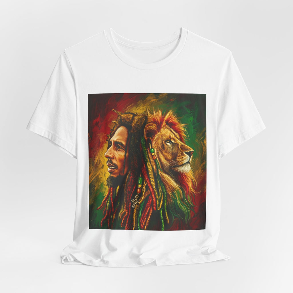 Rasta Lion Spirit Graphic Tee — Reggae-Inspired Lion & Dreadlocks T-Shirt