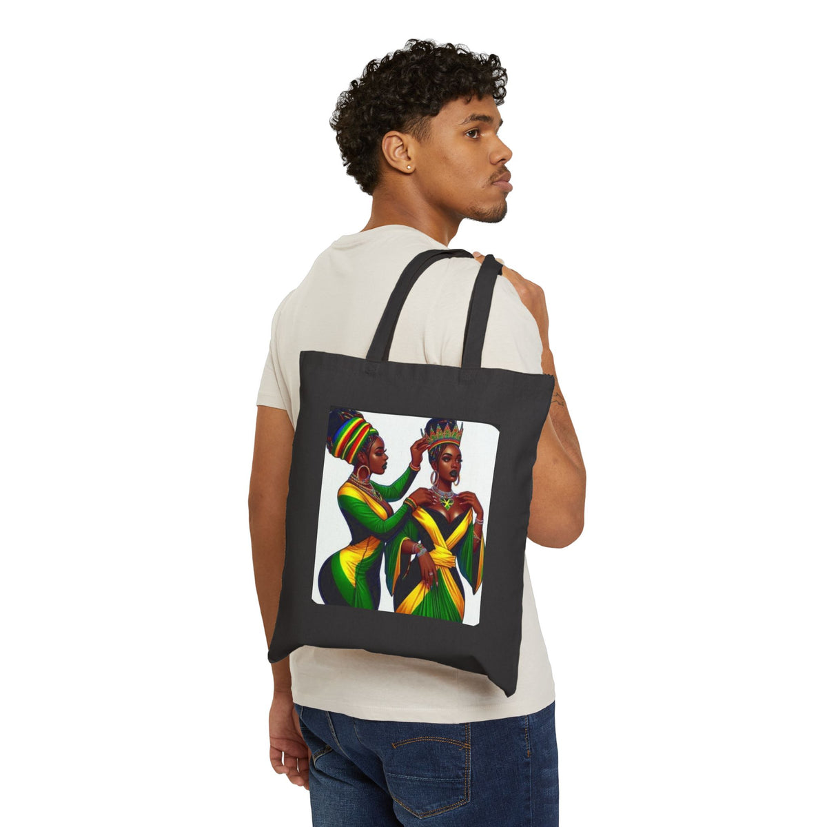 Canvas Tote Bag — African Queens Illustration, Sisterhood & Crowned Beauty Tote