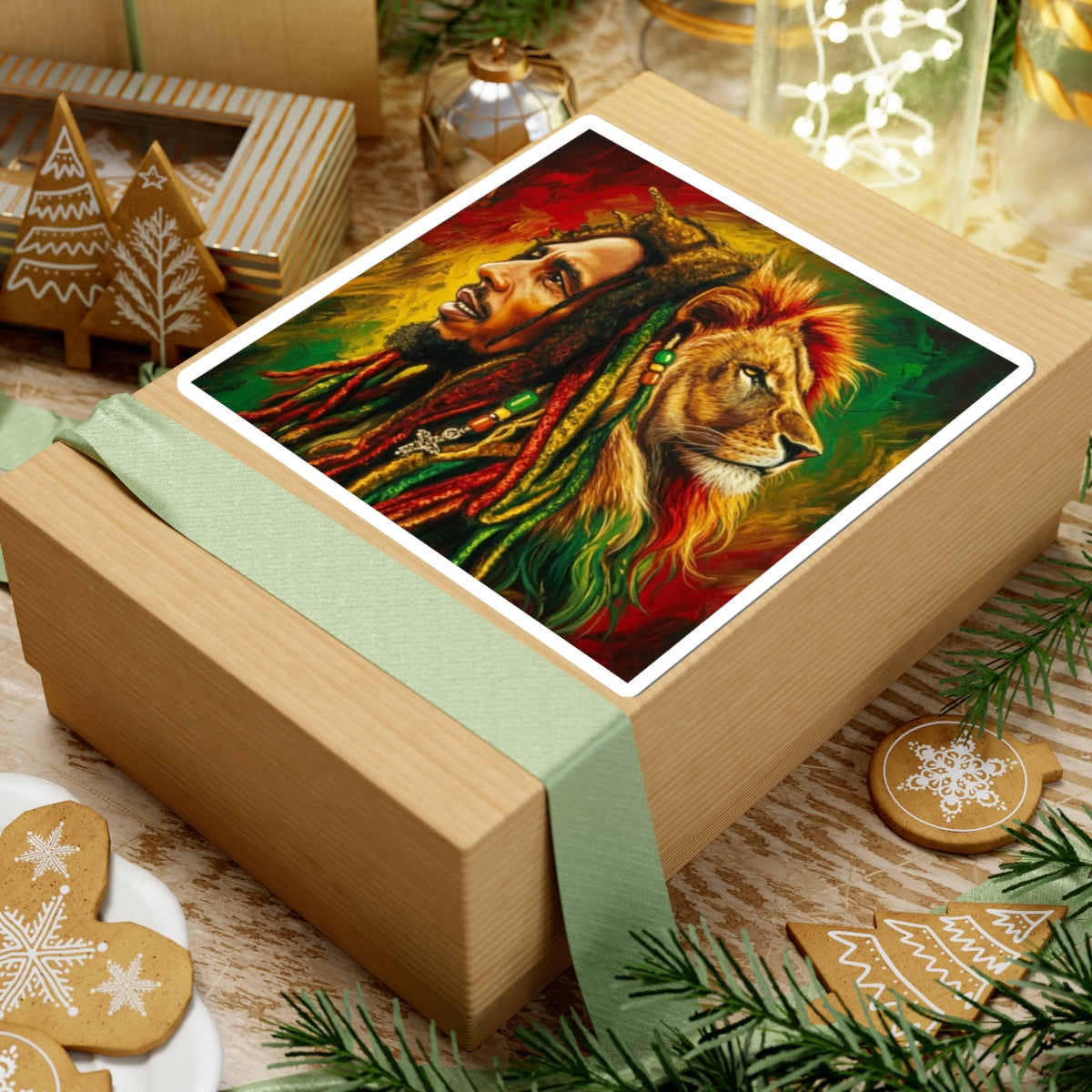Rasta Lion Kiss-Cut Sticker – Reggae Dreadlocks Art Decal