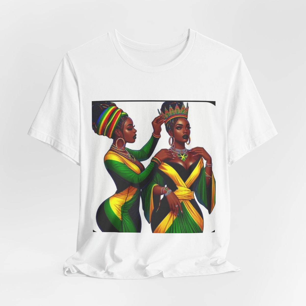 Queen Crown T-Shirt — Black Royalty Afrocentric Art Tee