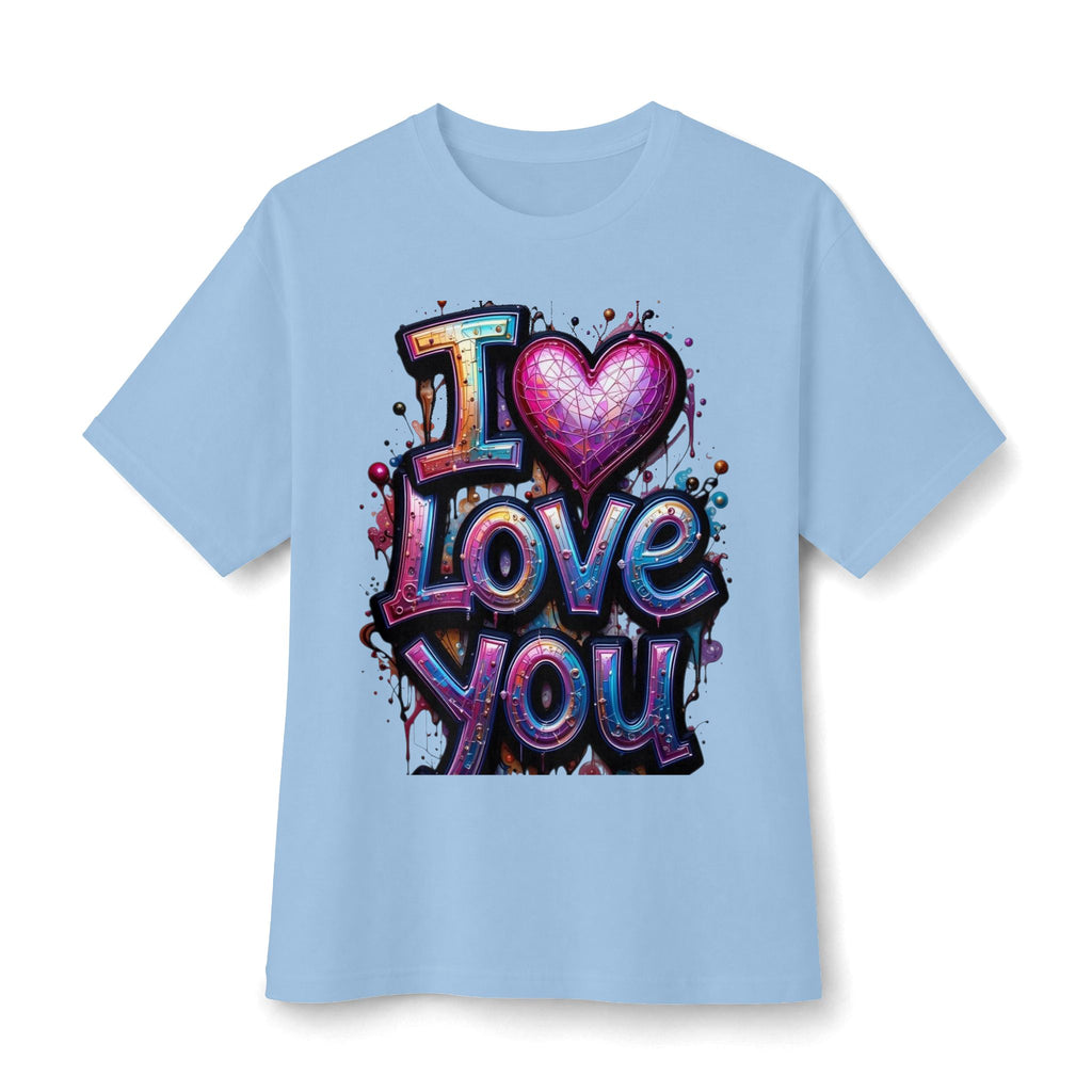 I Love You Graphic Tee — Colorful Heart Street Art Valentine T-Shirt