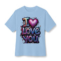 I Love You Graphic Tee — Colorful Heart Street Art Valentine T-Shirt