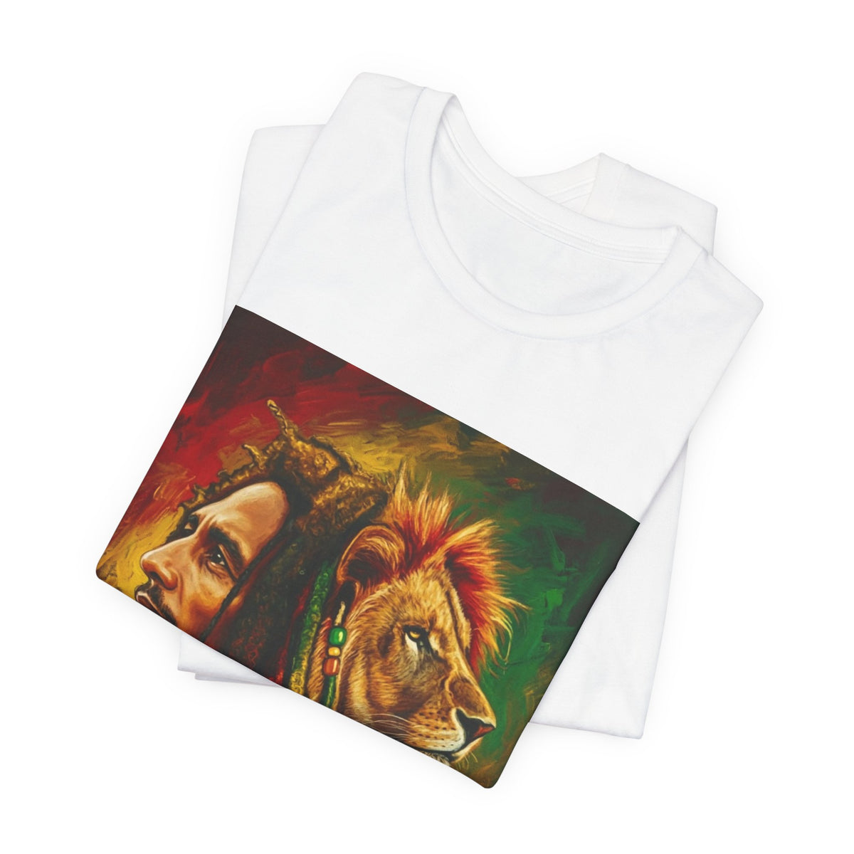 Rasta Lion Spirit Graphic Tee — Reggae-Inspired Lion & Dreadlocks T-Shirt