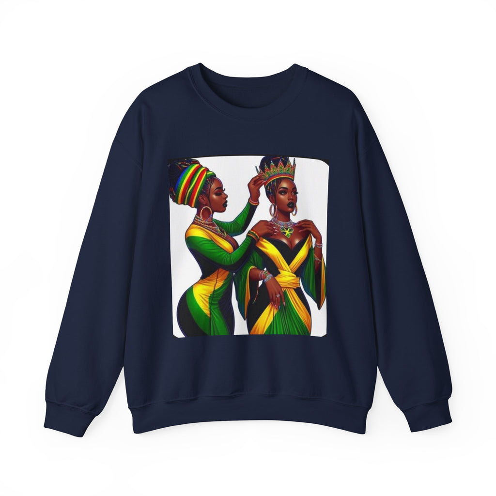African Queens Crewneck Sweatshirt — Regal Sisterhood Graphic