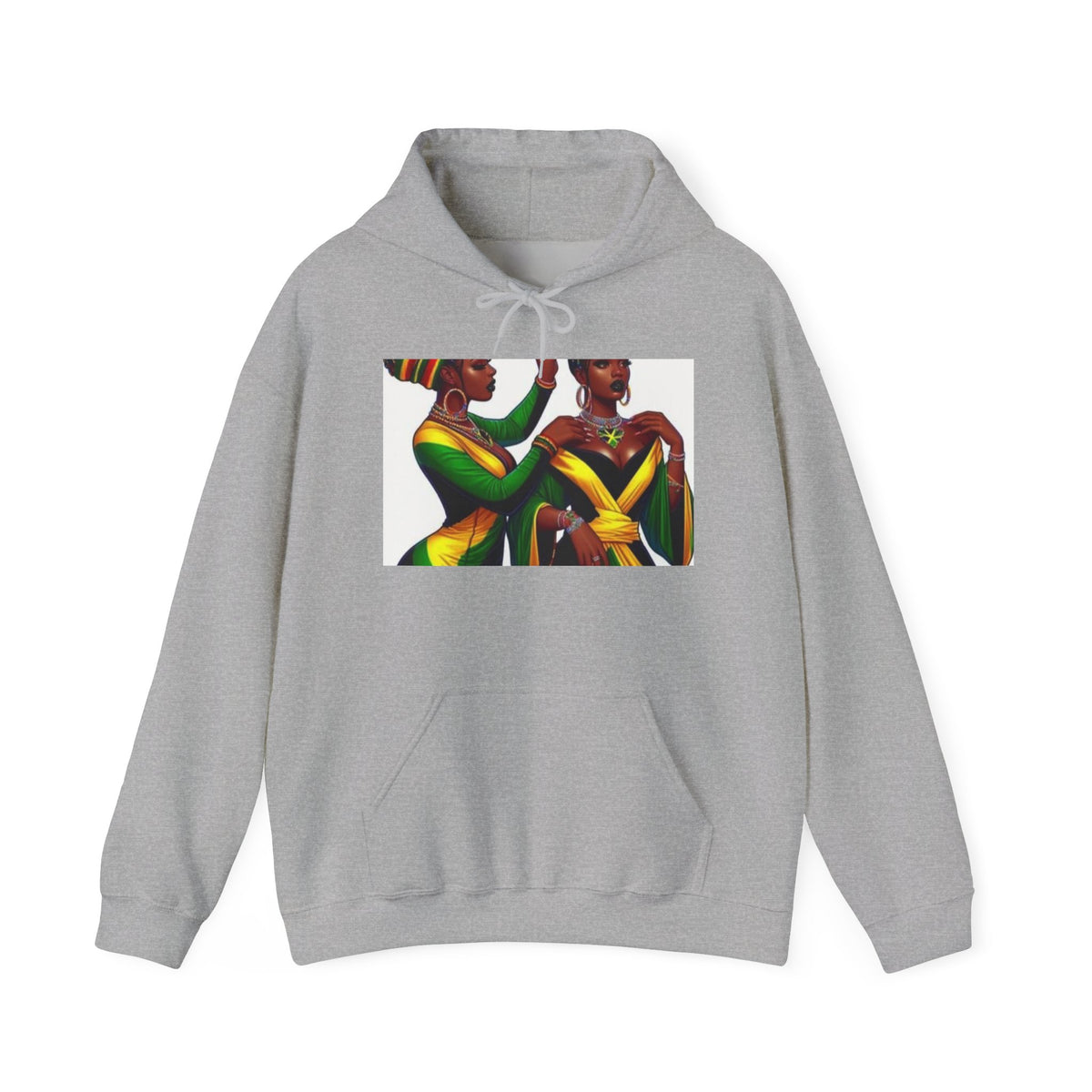 African Sisters Illustration Hoodie — Afrocentric Art Pullover