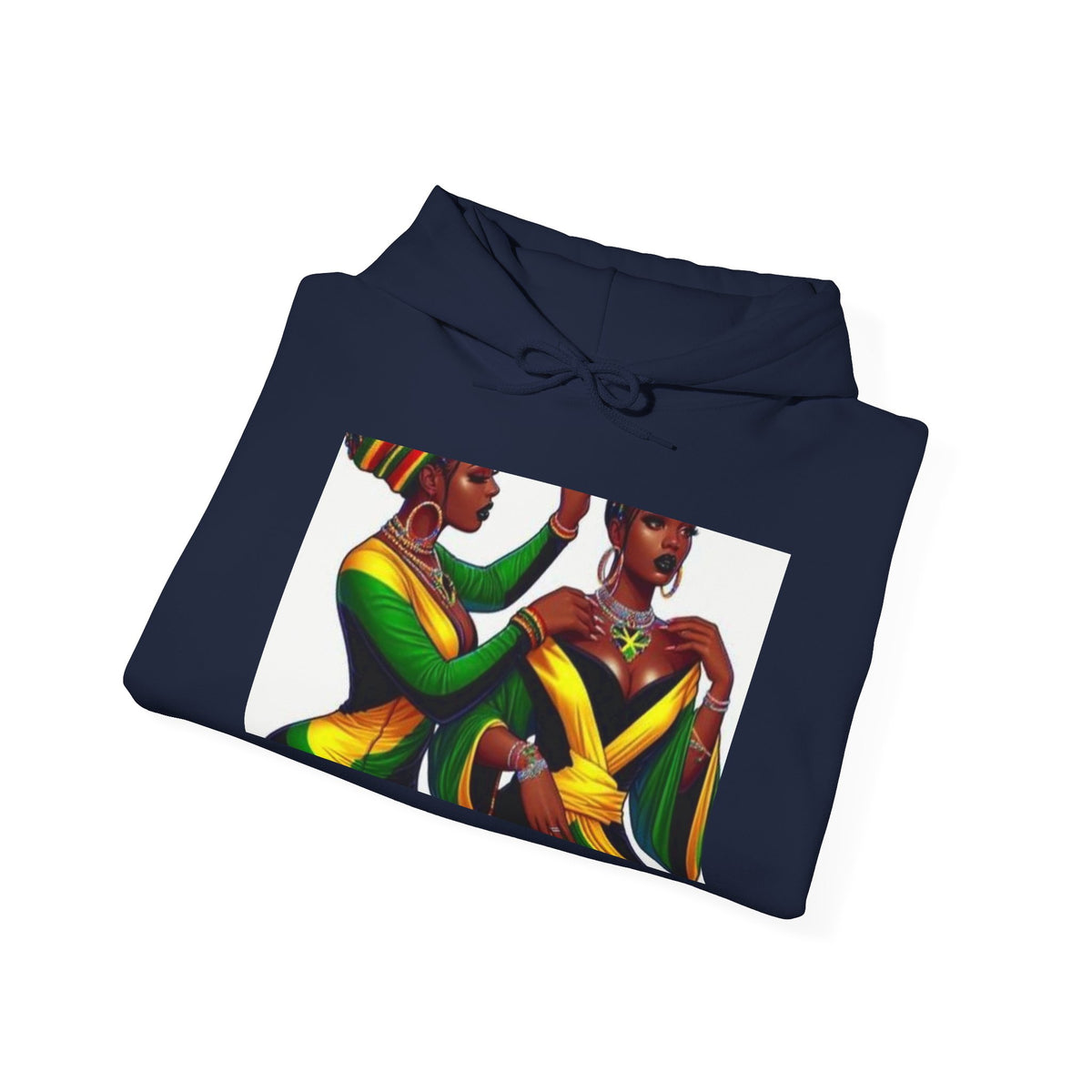 African Sisters Illustration Hoodie — Afrocentric Art Pullover